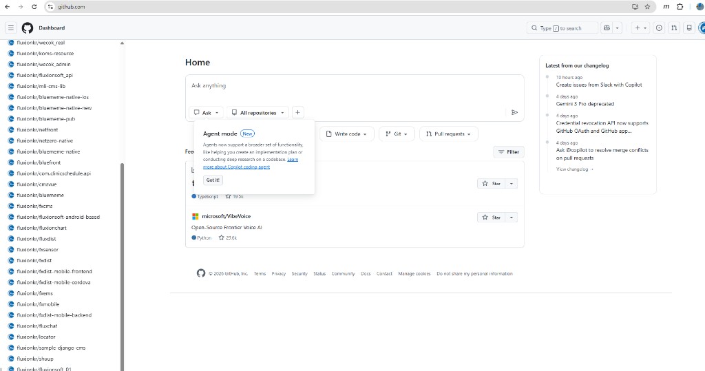 GitHub fluxionkr 등 다수 저장소 목록